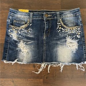 y2k vintage denim mini skirt